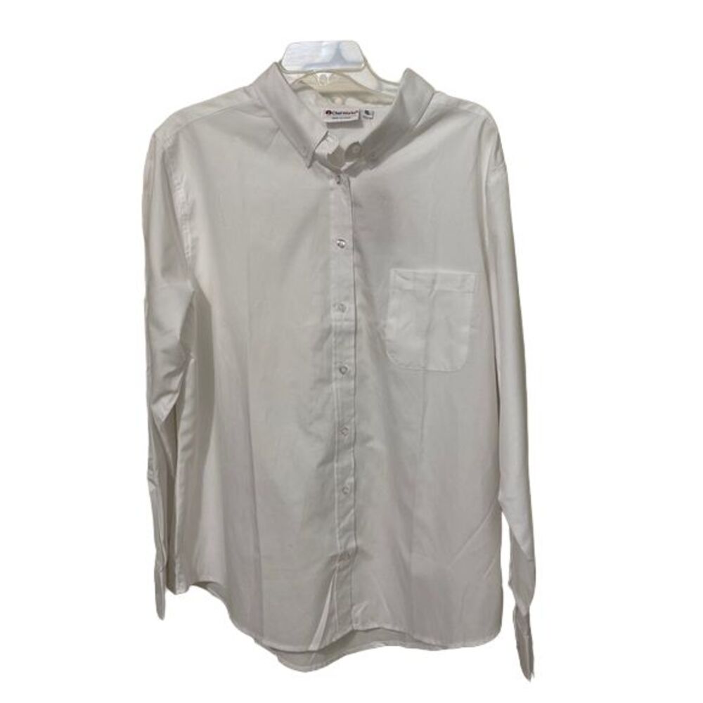 Chef Works White Button Down Shirt Mens Extra Large XL Restaurant Uniform NEW